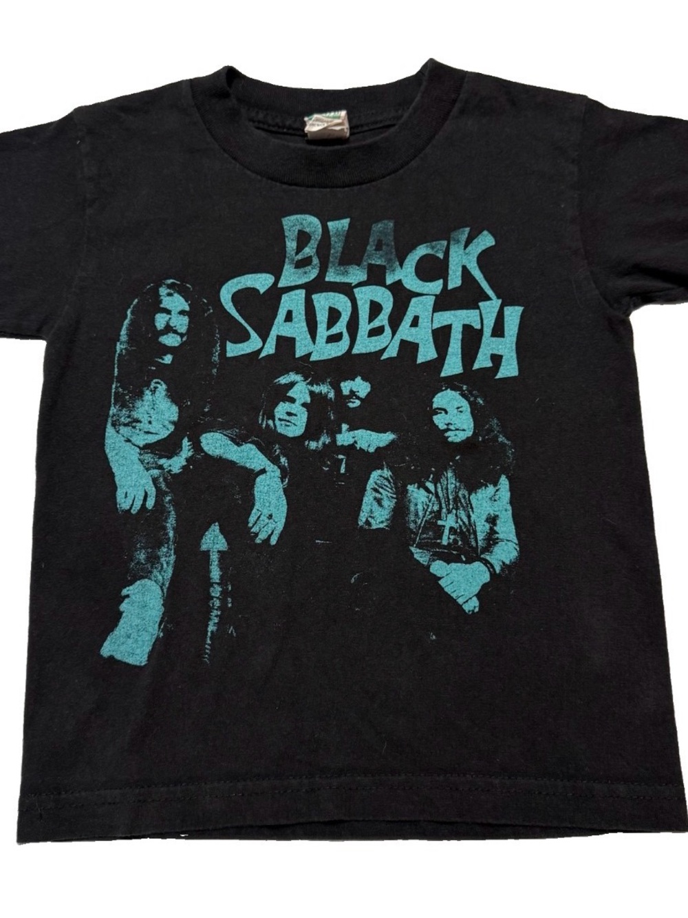 Black Sabbath Kids Graphic Tee - Black with Teal Print